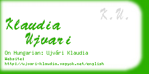 klaudia ujvari business card